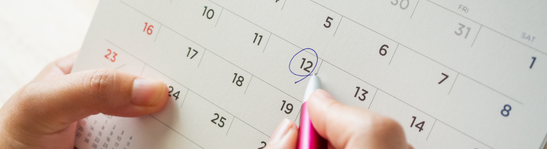 Calendar indication how long conveyancing takes