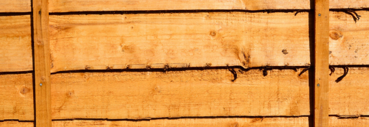 Close up of panel fence