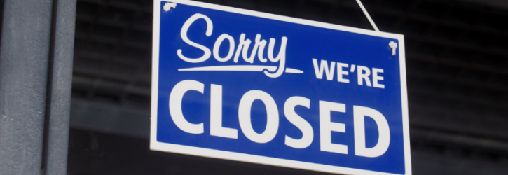 Closed sign in window