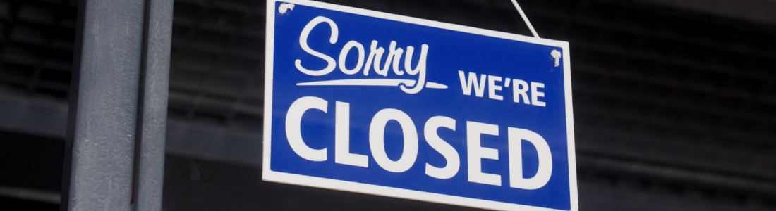 Closed sign in window