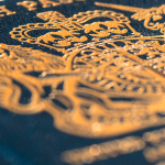 Close up of cover of British passport