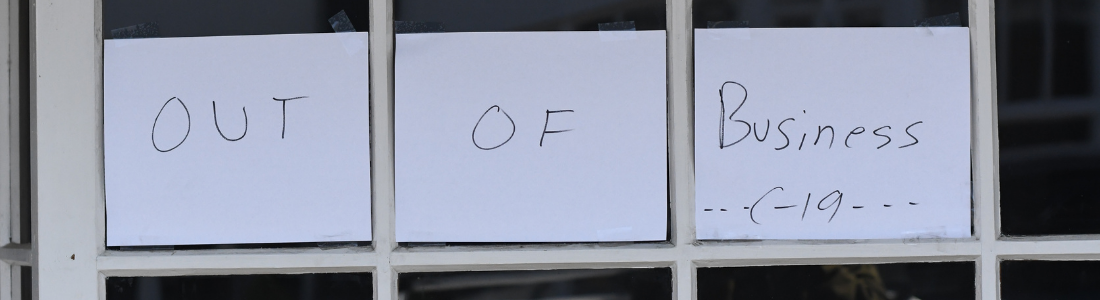Sign saying Closed for business C-19