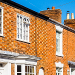 Terrace of red brick houses