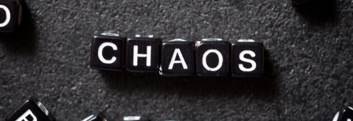 Blocks spelling out chaos