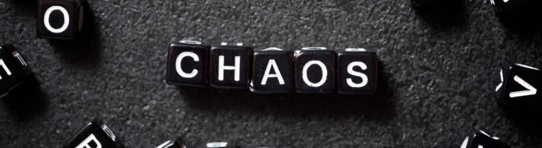 Blocks spelling out chaos