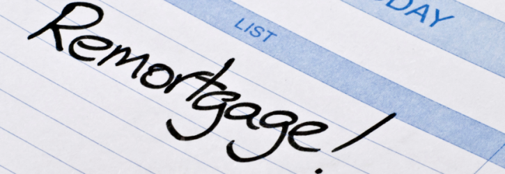The word remortgage written in a diary