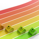 Toy houses sitting on EPC chart