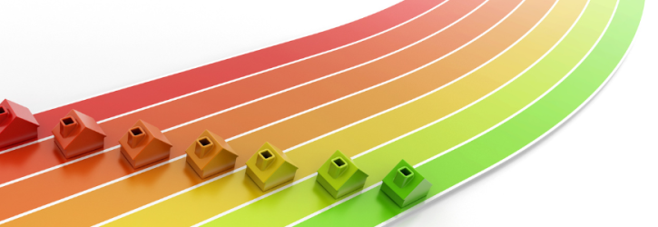 Toy houses sitting on EPC chart