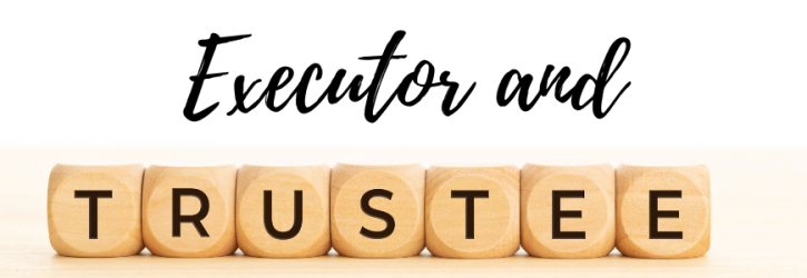 Trustee spelt in wooden blocks