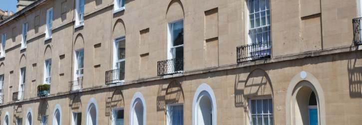 Terrace of listed houses in Bath