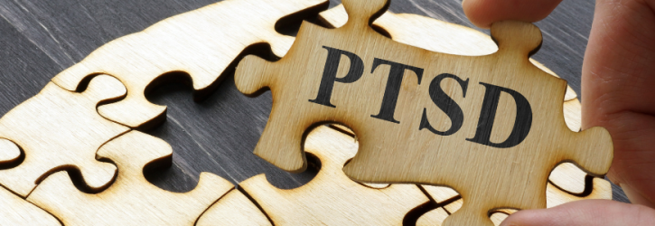 Jigsaw piece with the letters PTSD