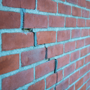 Cracked wall caused by subsidence