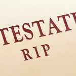 Coffin plaque reading Intestate RIP