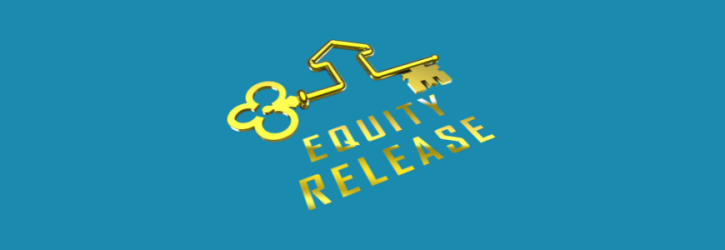 Golden key and words Equity Release