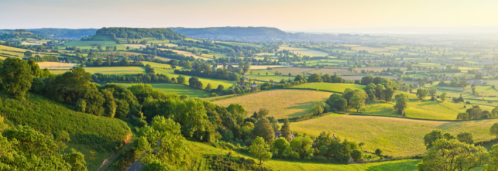 View of stunning countryside