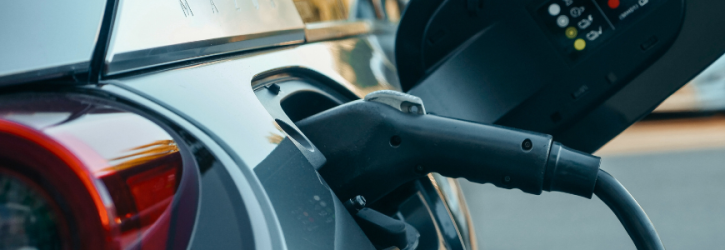 Car connected to an EV charging point