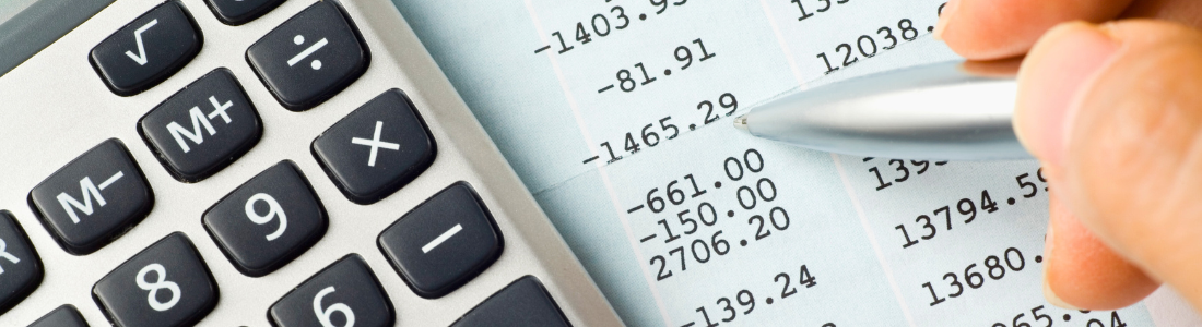 Person calculating matrimonial property