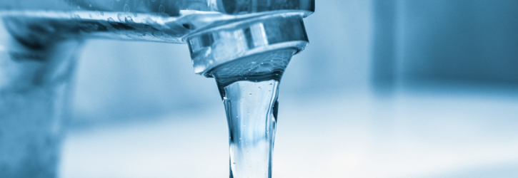 Running tap in a property with a private water supply