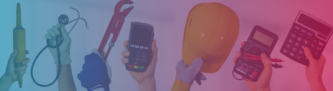 People holding the tools of their trade who may require employment law advice